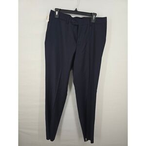 Byron British Style Mens Slim Fit Dress Pants Navy Blue T2802 Size 34 NWT